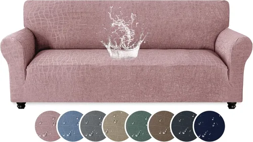 Miniatura 25 de MAXIJIN Funda impermeable para sillón de sala de estar, 1 pieza elástica con brazos, protector de muebles lavable para perros y mascotas (S, café)