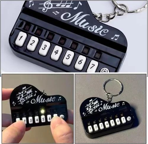 Miniatura 6 de LIFKOME Llavero colgante de piano, 2 piezas, llavero de teclado de piano, mini instrumento musical, colgante para decoración de mochila y bolso