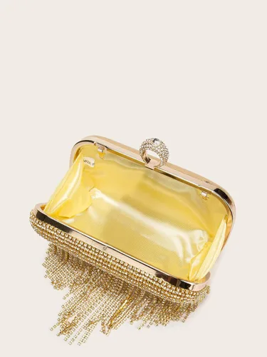Miniatura 7 de LETODE Bolso de mano de lujo con borlas para mujer, bolso de mano de imitación para boda