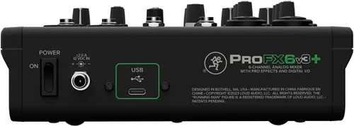 Miniatura 6 de Mackie ProFX6v3+ Mezclador analógico profesional de 6 canales con USB, preamplificadores de micrófono Onyx, motor de efectos GigFX y Bluetooth