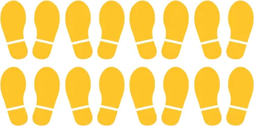 Miniatura 10 de PATIKIL Adhesivo de huellas de 6 x 2.5 pulgadas, 8 pares de zapatos de PVC para decoración de clase, guía de escaleras, color negro