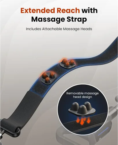 Miniatura 6 de BOB AND BRAD Pistola de masaje con correa de masaje para difícil acceso, masajeador de percusión y compresión de doble modo para recuperación