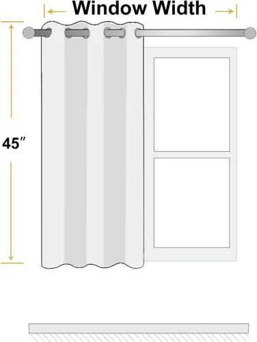 Miniatura 9 de ChrisDowa Cortinas 100% Opacas de Abedul Sólido de 45 Pulgadas de Largo, 2 Paneles para Dormitorio y Sala de Estar, Estilo Granja Oscurecedoras