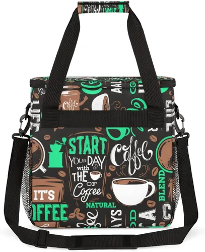 Miniatura 6 de Turquesa comienza tu día con la bolsa de transporte para cafetera, bolsa de almacenamiento de viaje para cafetera, bolsa de almacenamiento de viaje