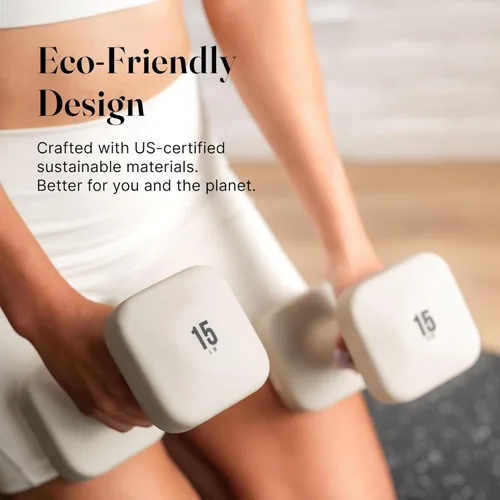 Miniatura 5 de WeGym SafeGrip Square Dumbbells with Anti Slip Handles, Aesthetic Free Weights for Home Workouts, Stable Design Prevents Rolling during Floor