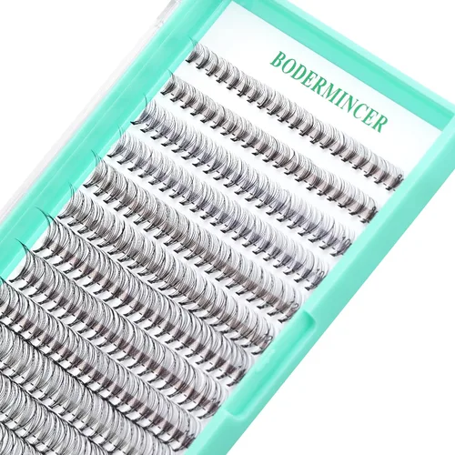 Miniatura 26 de Bodermincer - Bandeja grande de 240 pestañas de rizo D de 0.3 a 0.8 pulgadas (8 a 20 mm) para elegir, pestañas postizas individual para maquillaje