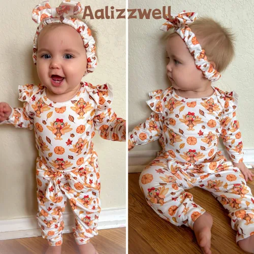 Miniatura 99 de Aalizzwell Conjunto de mameluco acanalado para bebé recién nacido prematuro para otoño e invierno