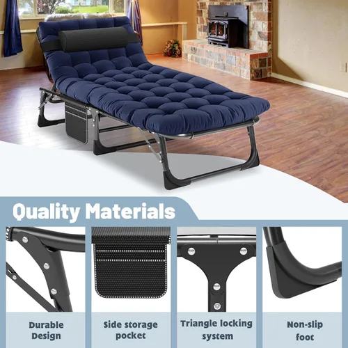 Miniatura 4 de Slsy Cama plegable con colchón, camas plegables para invitados, cuna escondida para adultos, cama plegable portátil con posiciones ajustables