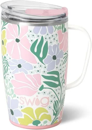 Miniatura 14 de Swig Life Taza de Viaje de 18 oz, Vaso Aislante con Asa y Tapa, Taza de Café de Viaje, Compatible con Portavasos, Acero Inoxidable, Vaso de 18 oz