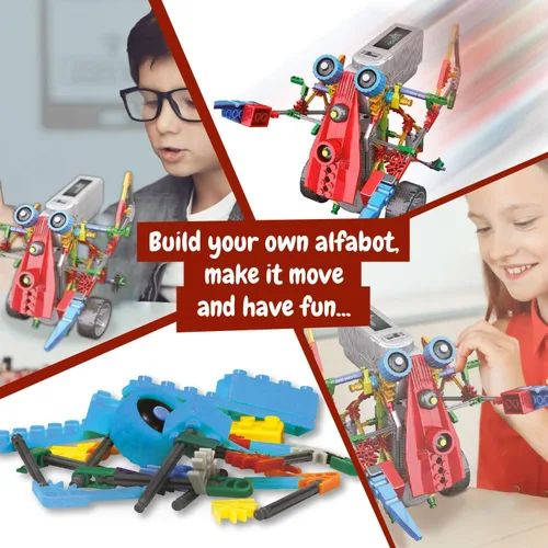 Miniatura 6 de Science4you Robotics Alfabot - Kit de construcción de robots para niños, 238 piezas, construye tus propios robots y hazlos mover, 3 robots