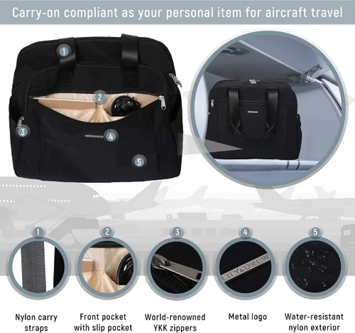 Miniatura 4 de Bolso bandolera de viaje ligero para mujer, de 15.6 pulgadas