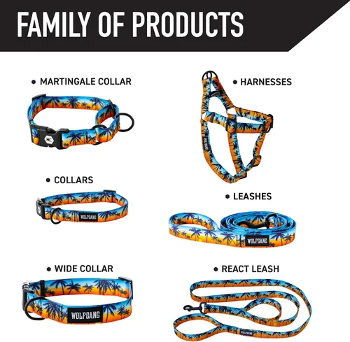 Miniatura 5 de Wolfgang - Collar de perro resistente y ajustable con hebilla de nailon de liberación rápida para caminar y entrenar, estampado de palmas