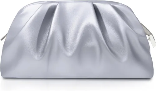 Miniatura 9 de lovyoCoCo Bolso de mano para mujer, suave, plisado, de poliuretano, para boda, elegante bolsa de noche para galas, bailes, fiestas de cóctel