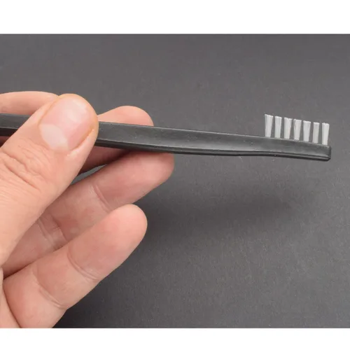 Miniatura 5 de Paquete de 10 cepillos de limpieza multiusos de doble punta para pistolas de 7 pulgadas, cepillos de cerdas de nailon de acero y latón (nailon)