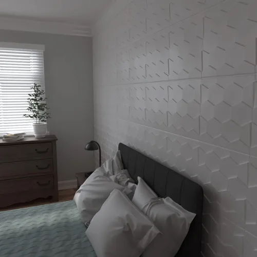 Miniatura 9 de Ekena Millwork WP20X20HBWH 19 5/8 pulgadas de ancho x 19 5/8 pulgadas de alto Panal EnduraWall Decorativo 3D Panel de Pared Cubre 2.67 pies cuadrados