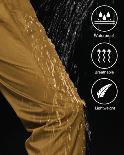 Miniatura 4 de iCreek Pantalones de lluvia para hombre, impermeables, resistentes al viento, ligeros, para senderismo, trabajo, lluvia, al aire libre, para golf