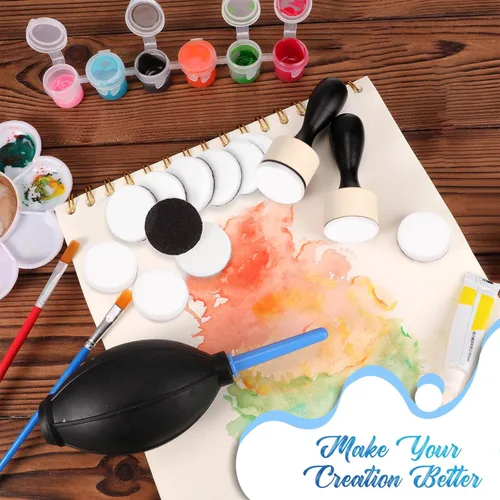 Miniatura 6 de 42 paquetes de juego de herramientas mini para mezcla de tinta, incluye 2 herramientas mini aplicadoras de tinta de alcohol redondas y 40