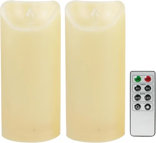 Miniatura 24 de CANDLE CHOICE Velas LED sin flama, impermeables, de pilas, para exteriores, con control remoto y temporizador, luz blanca parpadeante de resina