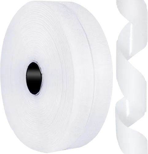 Miniatura 9 de Rollo de cinta adhesiva de gancho y bucle de 1 pulgada x 26 pies, cierre adhesivo de respaldo, tiras adhesivas de nylon resistentes para Negro