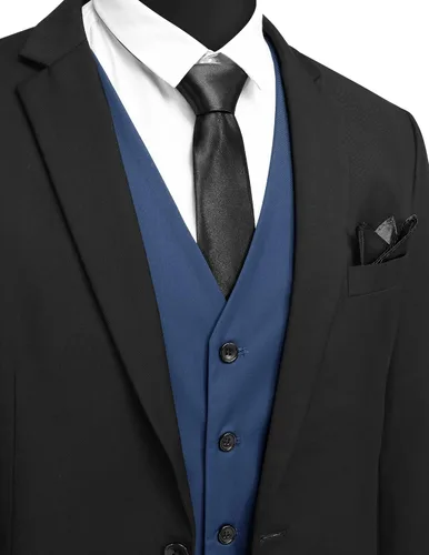 Miniatura 3 de COOFANDY Conjunto de chaleco de 3 piezas para hombre, casual, de negocios, con corbata