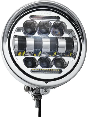 Miniatura 6 de FATECIM Faro delantero LED redondo de 5.75" para motocicleta con visera, 5 3/4 pulgadas, haz alto/bajo, DRL, lámpara frontal de montaje inferior