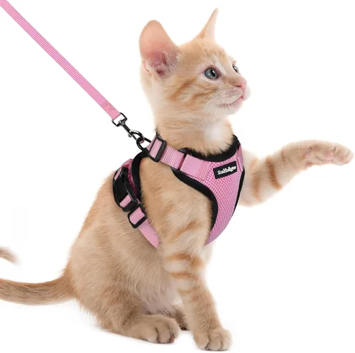 Miniatura 94 de rabbitgoo Juego de arnés y correa para gatos, arnés a prueba de escapes para paseos seguros al aire libre, chaleco suave transpirable ajustable