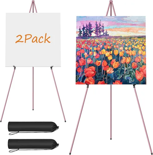 Miniatura 8 de Aredy - Soporte de caballete para letrero, caballete portátil de pintura de 63 pulgadas, caballetes de metal ligero para pintar lienzo, letrero