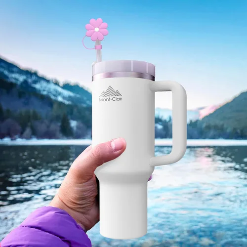 Miniatura 6 de Mont-Clair 9 adornos de silicona para copas Stanley + tapa de popote para Stanley Cup + vaso compatible y Yeti + para vasos de 30 y 40 onzas