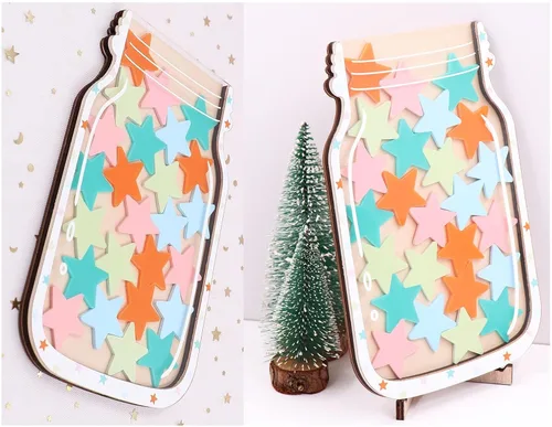 Miniatura 4 de Tarro de recompensa personalizado, tarro de recompensa magnético con estrellas para el aula, herramientas de gestión del comportamiento en el aula