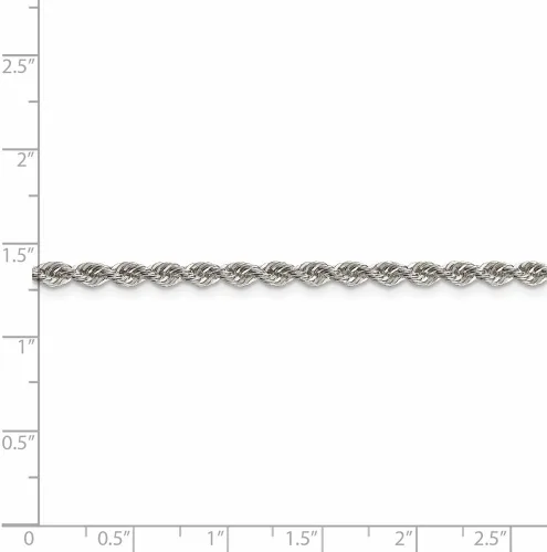 Miniatura 5 de Collar de cadena de plata de ley maciza de 0.118in con lazo negro