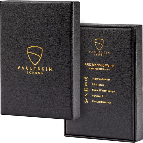 Miniatura 15 de Vaultskin CHELSEA - Cartera de piel delgada con bloqueo RFID para hombre, tarjetero minimalista con bolsillo frontal