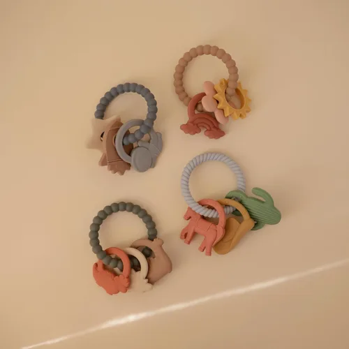 Miniatura 3 de mushie Anillo de dentición de dinosaurio de silicona de juguete