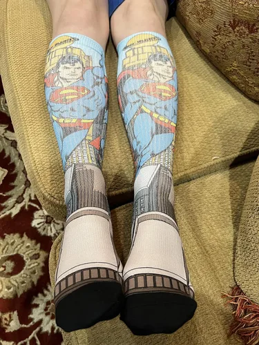 Miniatura 3 de Spoontiques Divertidos calcetines de media pierna, talla única, SUPERMAN