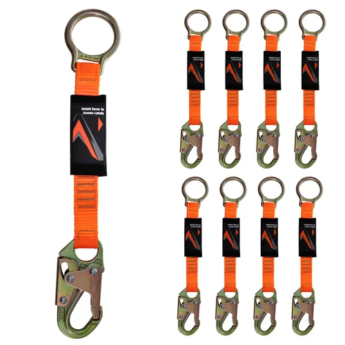 Miniatura 9 de Malta Dynamics Extensor de anillo en D de 18" con gancho a presión para protección contra caídas y techos, cumple con OSHA/ANSI (1)