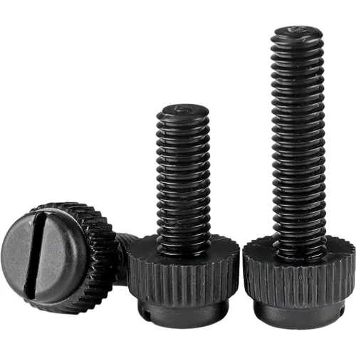 Miniatura 3 de 50pcs M3x5mm Negro Tricolor Nylon Moleteado Dedo Tornillo de Mano de Plástico PC Tornillo de Plástico