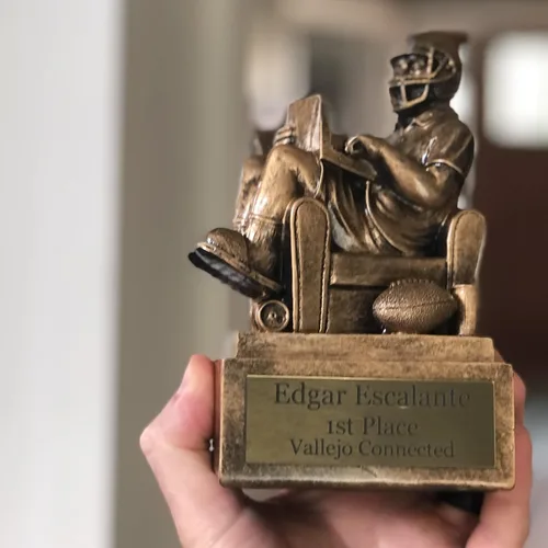 Miniatura 3 de Fantasy Football Trophy - Sillón quarterback Champion o perdedor trofeo de inodoro - Placa grabada gratis bajo petición