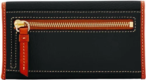 Miniatura 4 de Dooney & Bourke Billetera, cartera de embrague continental de grano de guijarros, Negro