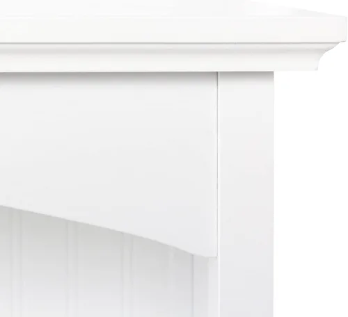 Miniatura 6 de eHemco Estantería de 3 niveles con 2 soportes arqueados, 40 pulgadas, color blanco