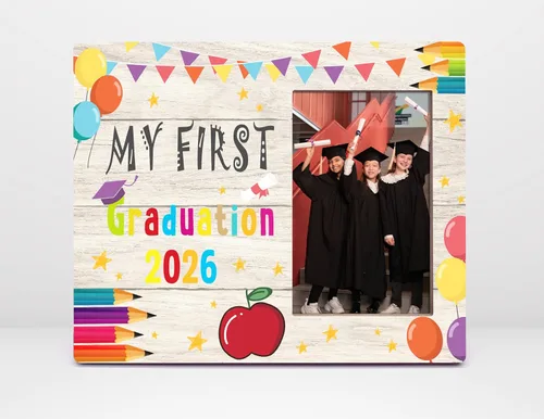 Orchroma Marco de fotos de graduación de jardín de infantes 2026, marco de fotos de mi primera graduación, regalo para niños de preescolar y