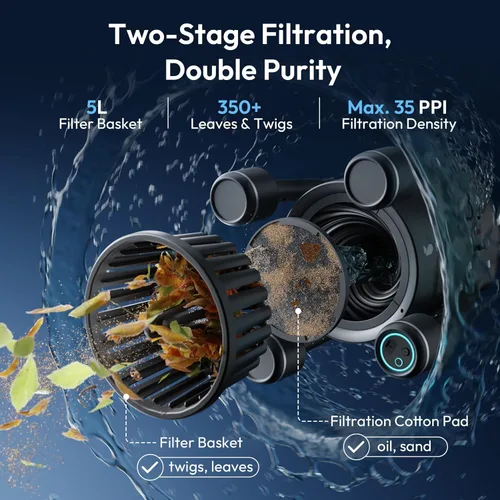 Miniatura 2 de BUBLUE F10 - Robot desnatador de superficie de piscina (actualización 2026), limpiador de piscina con control de aplicación, potente succión, filtro