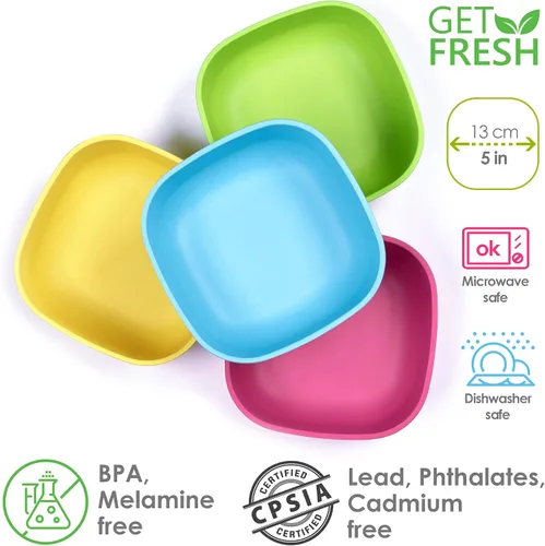 Miniatura 3 de GET FRESH Juego de cuencos para niños, paquete de 4 cuencos de cereales sin melamina para niños y niños pequeños, aptos para microondas, apilables