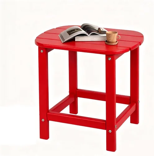 Miniatura 9 de Plawdlik Hdpe - Mesa auxiliar Adirondack para exteriores, con textura de madera, juego para patio, jardín, porche, piscina, patio compuesto, patio