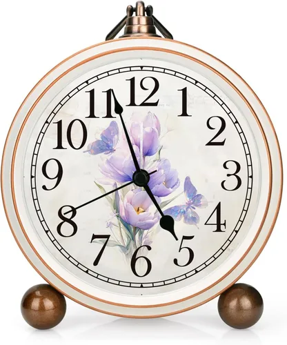 Miniatura 10 de Maxspace Reloj despertador de huevo de Pascua de 5.2 pulgadas, silencioso reloj analógico azul sin tictac y relojes de mesa con cristal HD