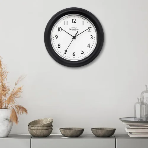 Miniatura 6 de PresenTime & Co. Reloj de pared moderno de 8.5 pulgadas, silencioso, sin tictac, color negro.
