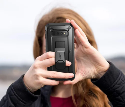 Miniatura 9 de SUPCASE Funda para Samsung Galaxy S10 Plus con Satnd (Unicorn Beetle Pro), [clip de cinturón integrado] Funda protectora resistente a prueba