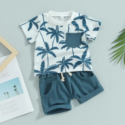 Miniatura 3 de Conjunto de ropa de verano para bebé, camiseta de manga corta y pantalones cortos, conjunto de ropa para bebé