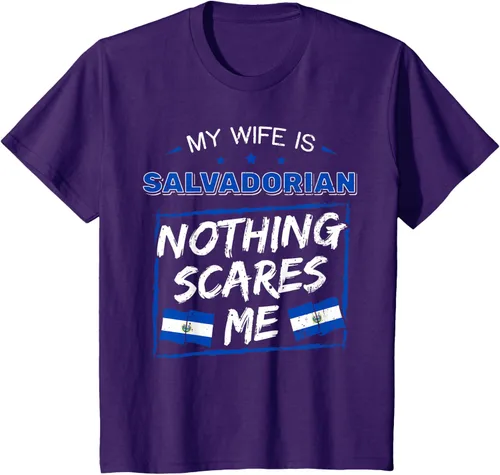 Miniatura 32 de Camiseta con la bandera de raíces salvadoreñas de El Salvador My Wife Is Salvadoran Roots, Negro
