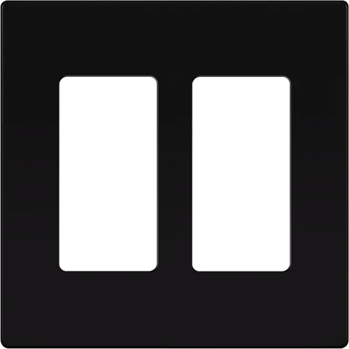 ENERLITES Placa de pared decorativa sin tornillos, cubierta de tomacorriente segura para niños, tamaño 2-Gang 4.68" H x 4.73" L, policarbonato Negro