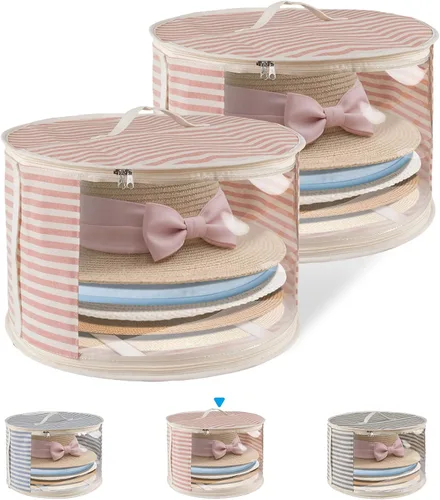 Miniatura 11 de Bolsa Organizadora de Sombreros ComfortKeeper de 1 Paquete con Ventana Transparente, Capacidad para hasta 7 Sombreros, Organizador de Sombrero