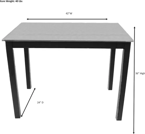 Miniatura 3 de Carolina Chair & Table Cambell - Mesa de barra superior de acero inoxidable con altura de mostrador, base rectangular contemporánea de acero